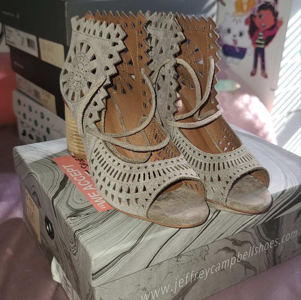 Jeffrey Campbell Cordary Open Bootie Sandal Size 7.5